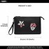 LT6822S-MISS LULU MISS LULU PU LEATHER SEQUIN SKULL CLUTCH BAG BLACK